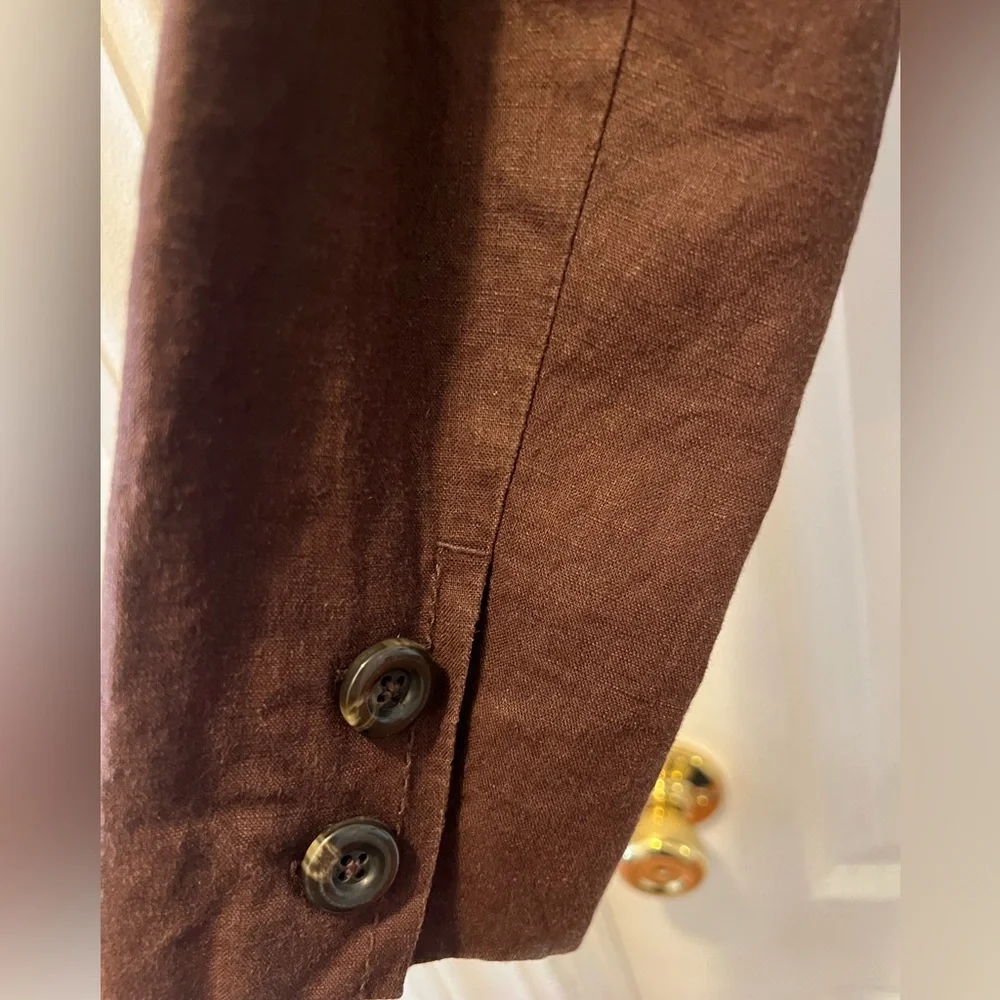 Medina Brown Women's Linen Blazer in size medium - Picture 4 of 7
